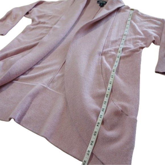 Lands' End Soft Pastel Pink Shawl Collar Cardigan Sweater Top - Picture 6 of 7